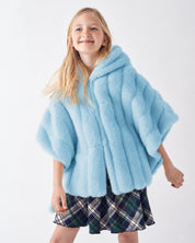 KIDS FAUX FUR HE PONCHO
