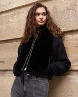 WOMEN'S FAUX FUR SOU HIGH-NECK VEST