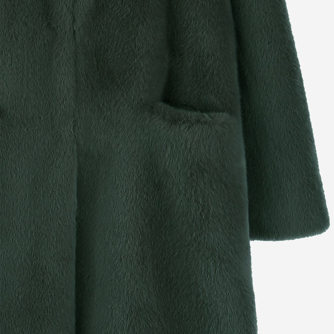 [SIGNATURE] WOMEN'S FAUX FUR LAON HOODED MAXI COAT