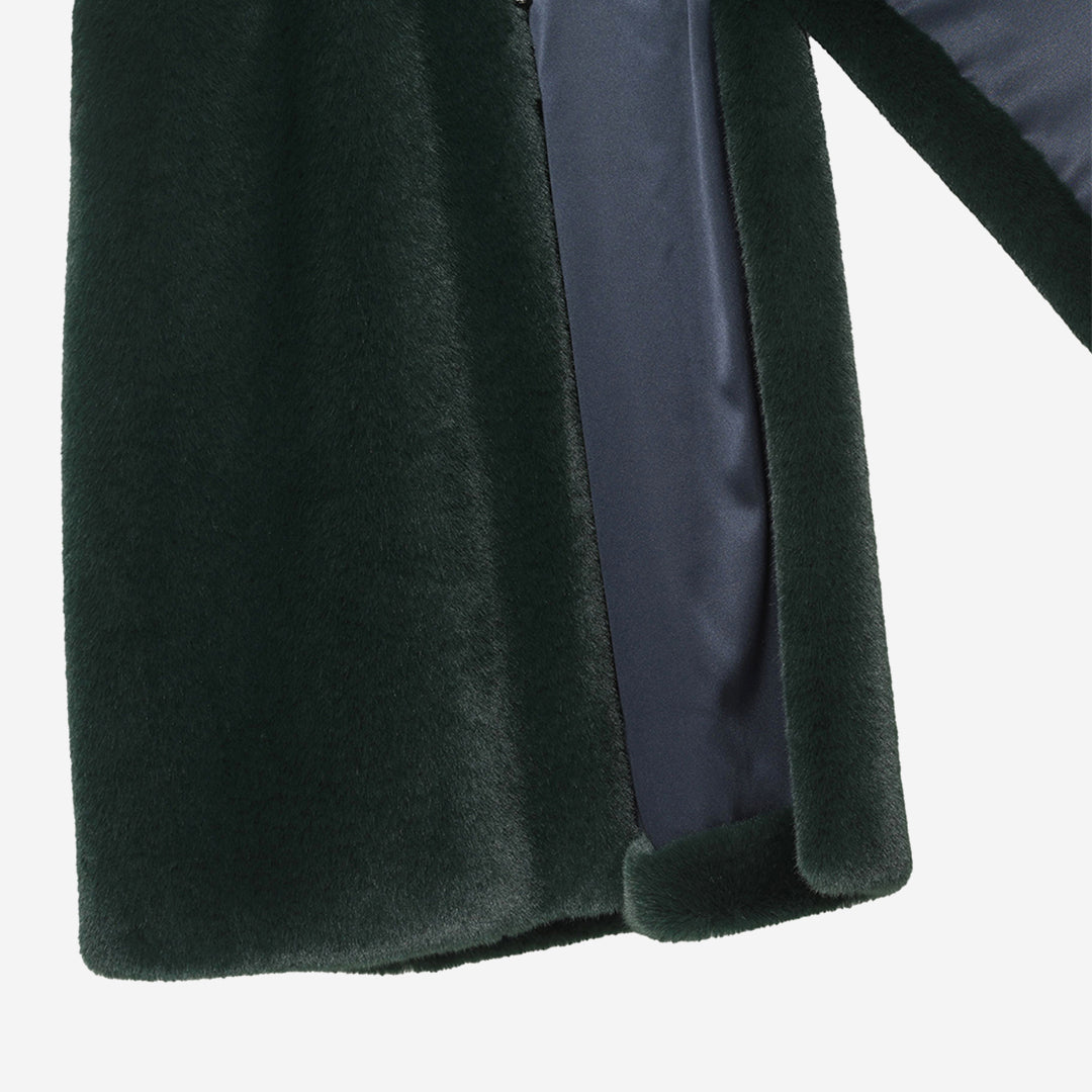 [SIGNATURE] WOMEN'S FAUX FUR LAON HOODED MAXI COAT