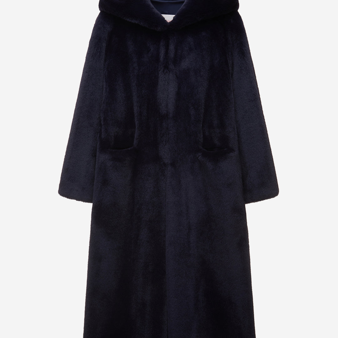 [SIGNATURE] WOMEN'S FAUX FUR LAON HOODED MAXI COAT