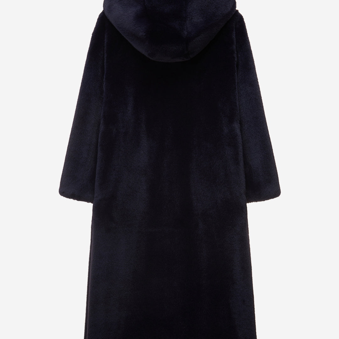 [SIGNATURE] WOMEN'S FAUX FUR LAON HOODED MAXI COAT