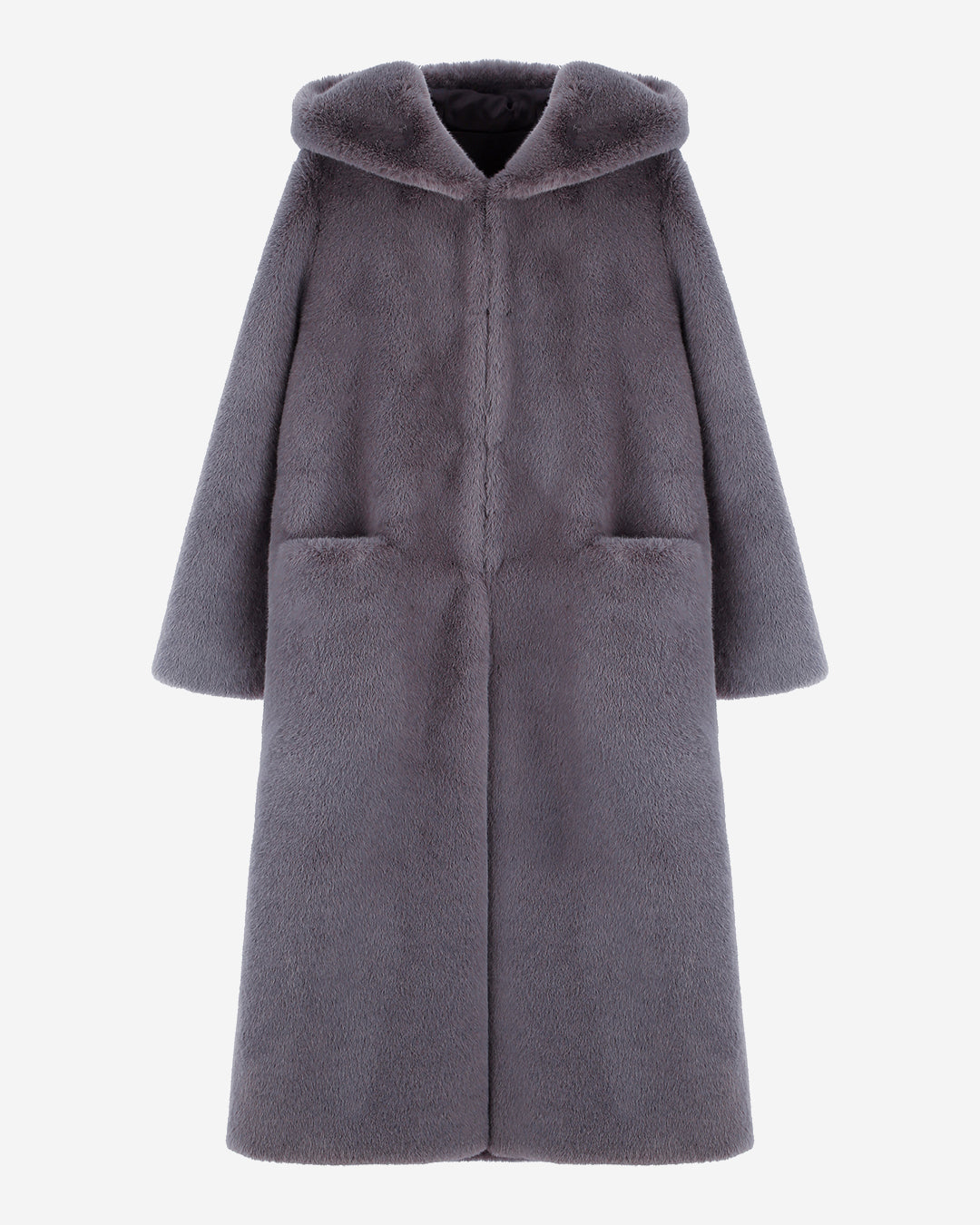 [PRIVATE] FAUX FUR LAON HOODED MAXI COAT