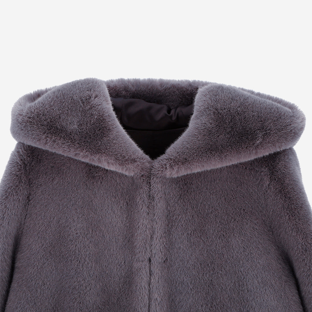 [SIGNATURE] WOMEN'S FAUX FUR LAON HOODED MAXI COAT