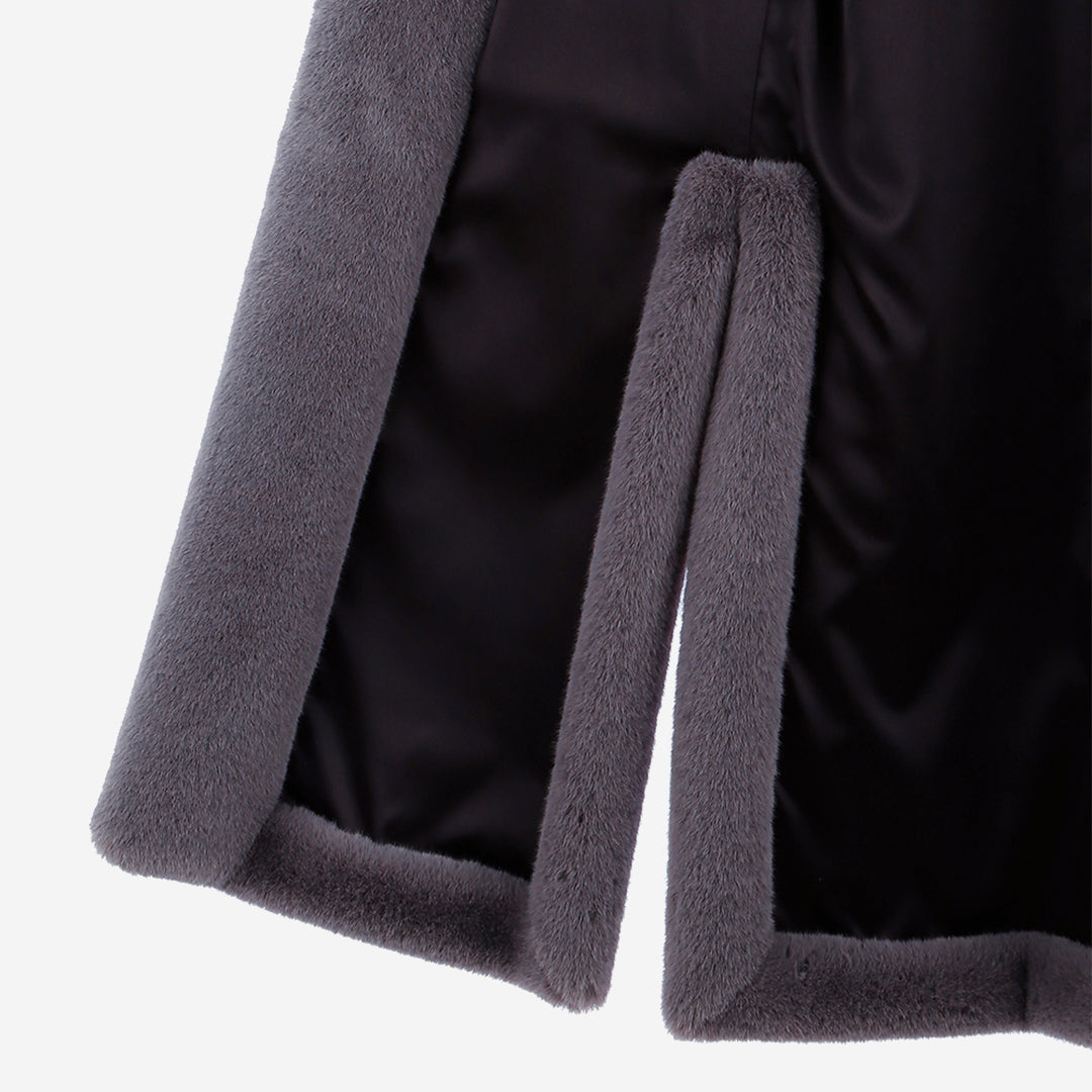 [SIGNATURE] WOMEN'S FAUX FUR LAON HOODED MAXI COAT