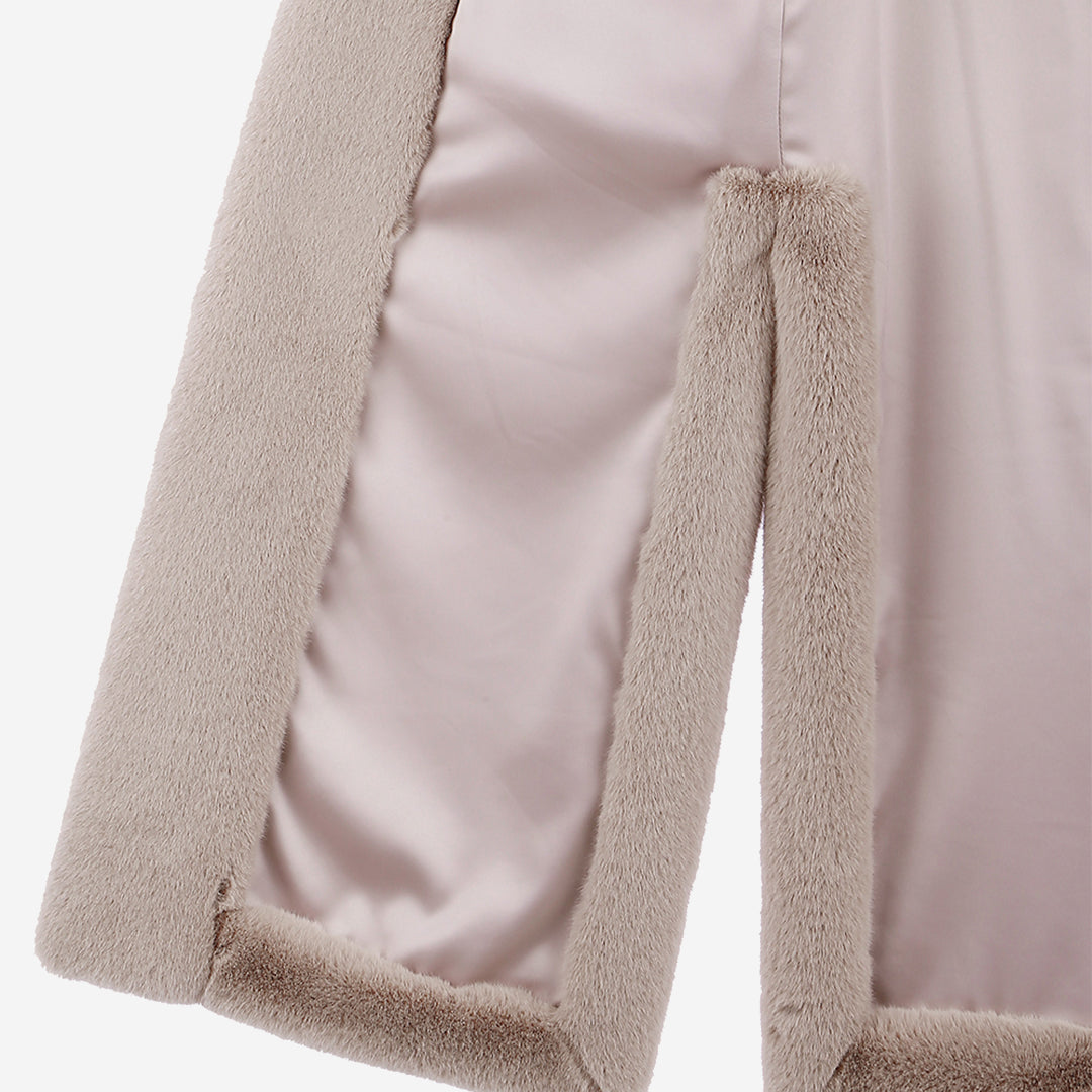 [SIGNATURE] WOMEN'S FAUX FUR LAON HOODED MAXI COAT