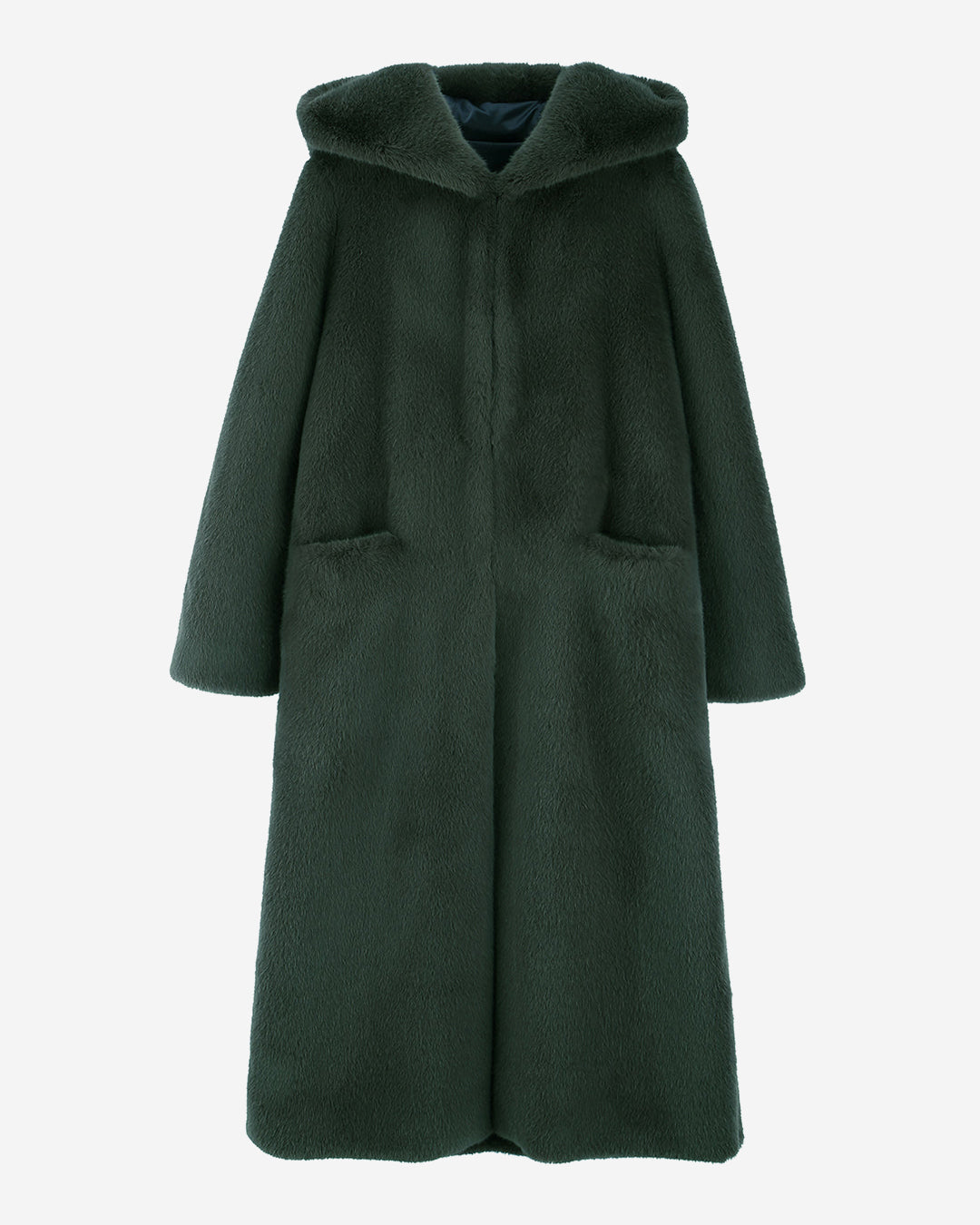 [PRIVATE] FAUX FUR LAON HOODED MAXI COAT