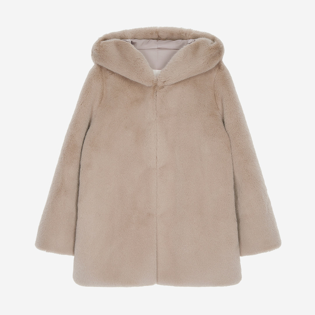 [SIGNATURE] WOMEN'S FAUX FUR BIEN HOODED JACKET