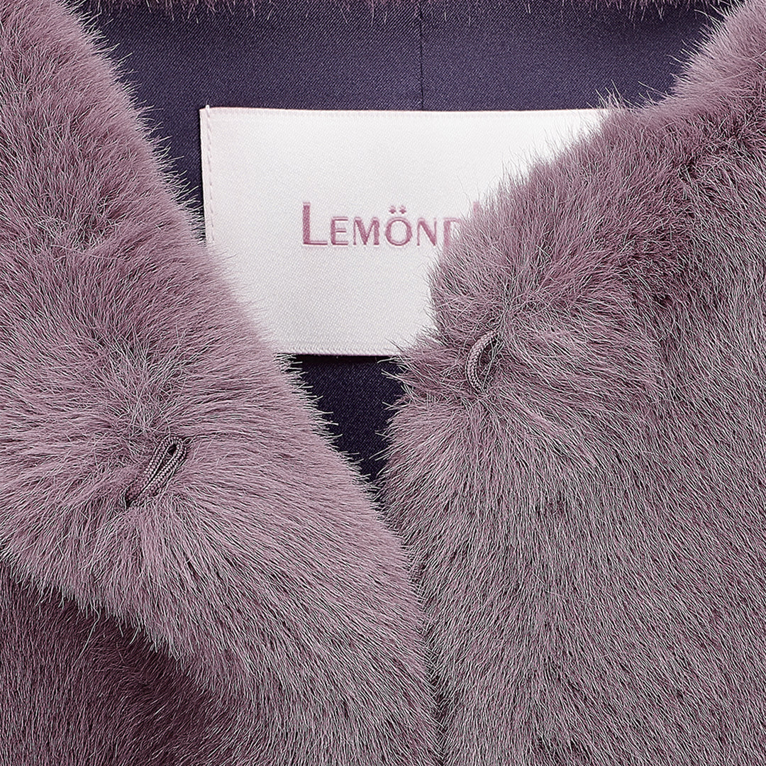 [SIGNATURE] WOMEN'S FAUX FUR BIEN ROUND NECK SHORT JACKET