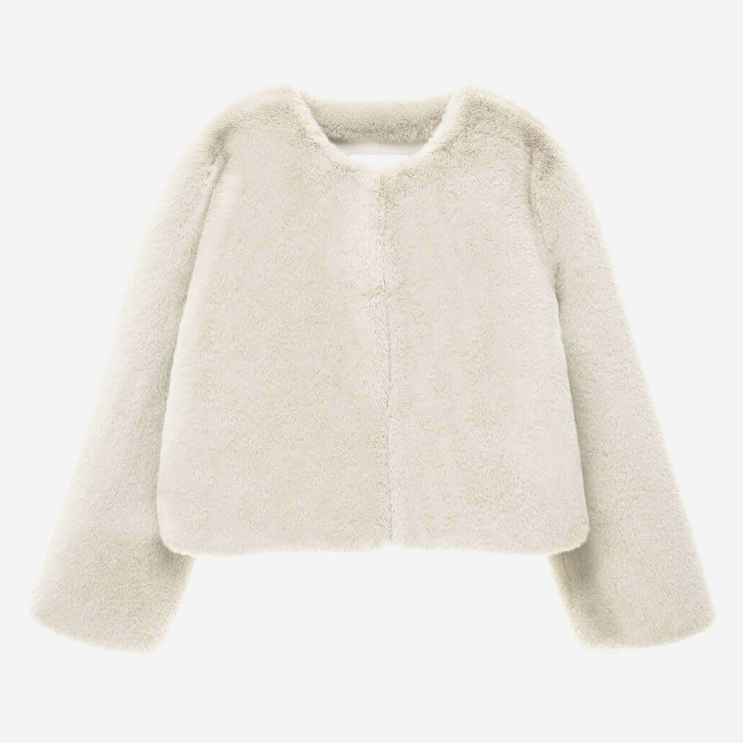 [SIGNATURE] WOMEN'S FAUX FUR BIEN ROUND NECK SHORT JACKET