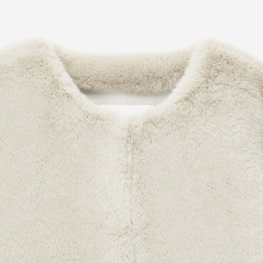 [SIGNATURE] WOMEN'S FAUX FUR BIEN ROUND NECK SHORT JACKET