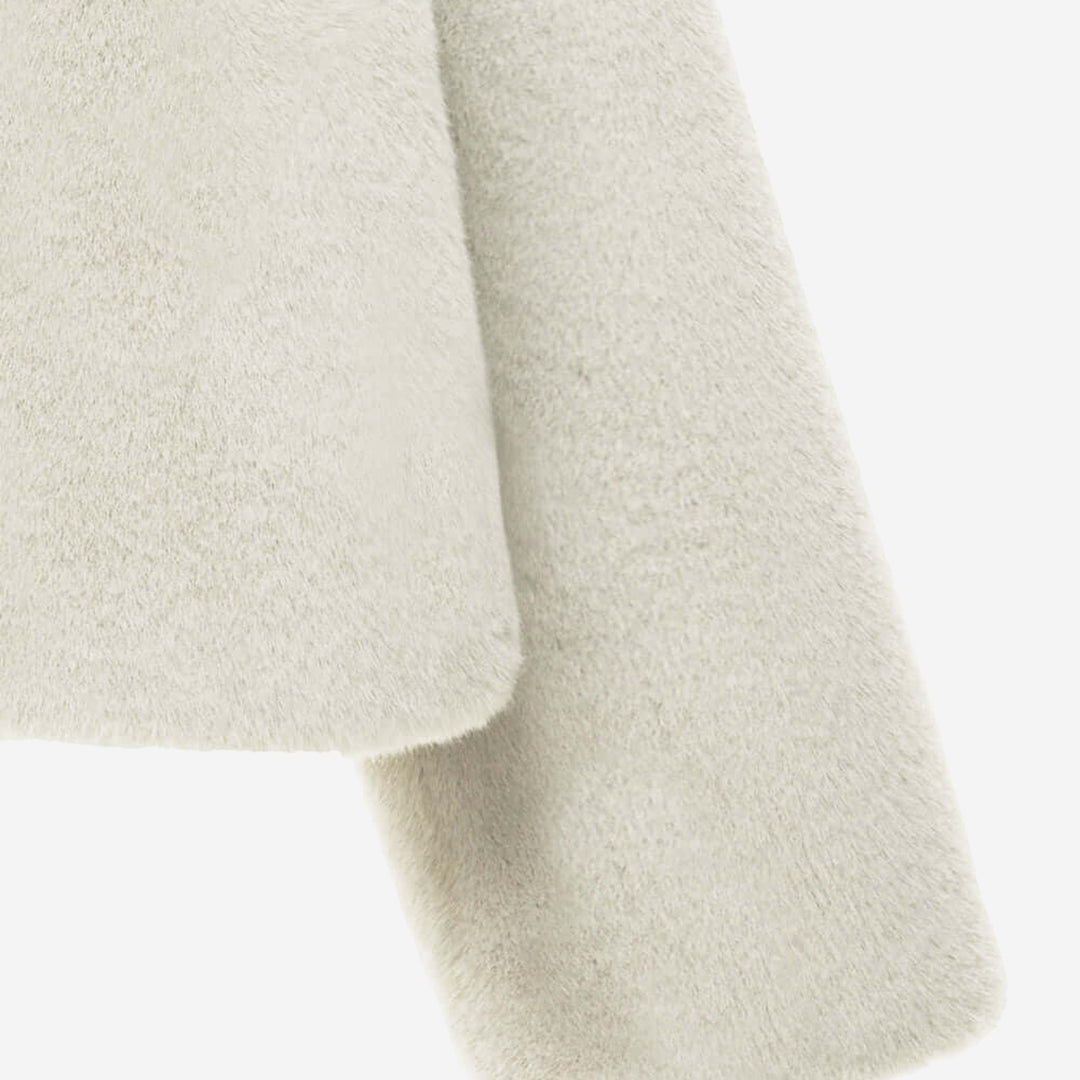 [SIGNATURE] WOMEN'S FAUX FUR BIEN ROUND NECK SHORT JACKET