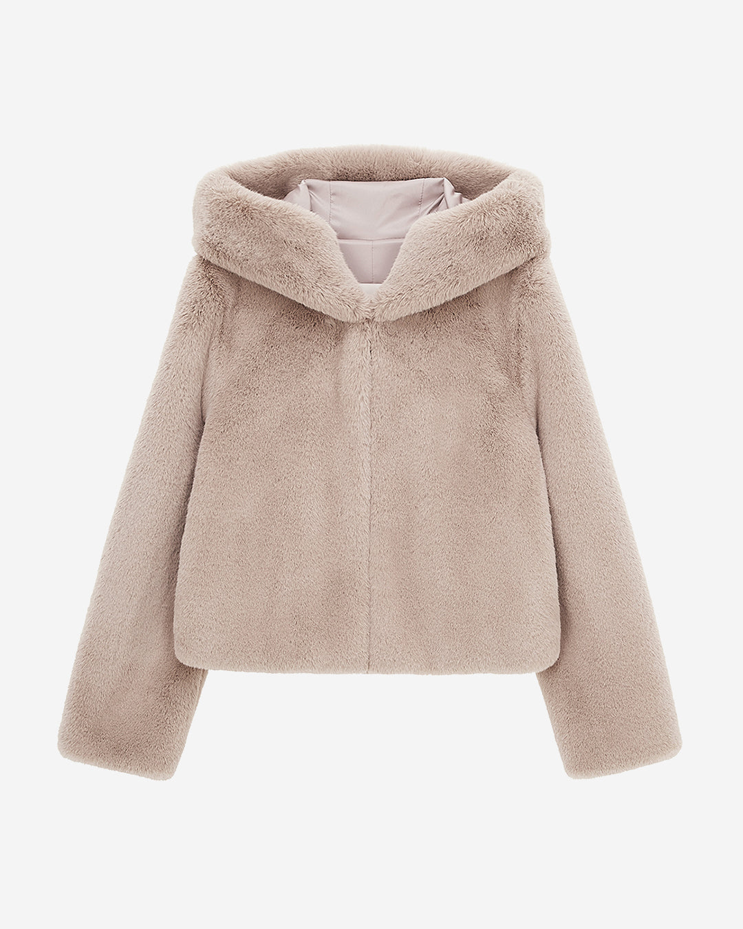 [SIGNATURE LINE] FAUX FUR BIEN HOODED SHORT JACKET