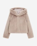 [SIGNATURE] WOMEN'S FAUX FUR BIEN HOODED SHORT JACKET