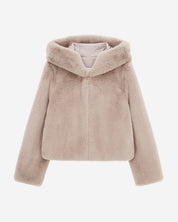 [SIGNATURE LINE] FAUX FUR BIEN HOODED SHORT JACKET