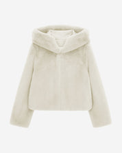 [SIGNATURE LINE] FAUX FUR BIEN HOODED SHORT JACKET