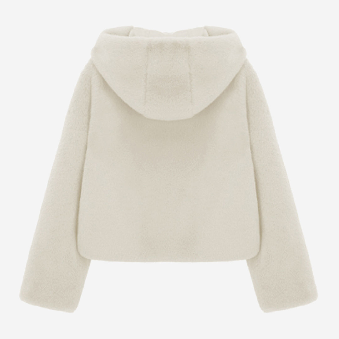 [SIGNATURE] WOMEN'S FAUX FUR BIEN HOODED SHORT JACKET