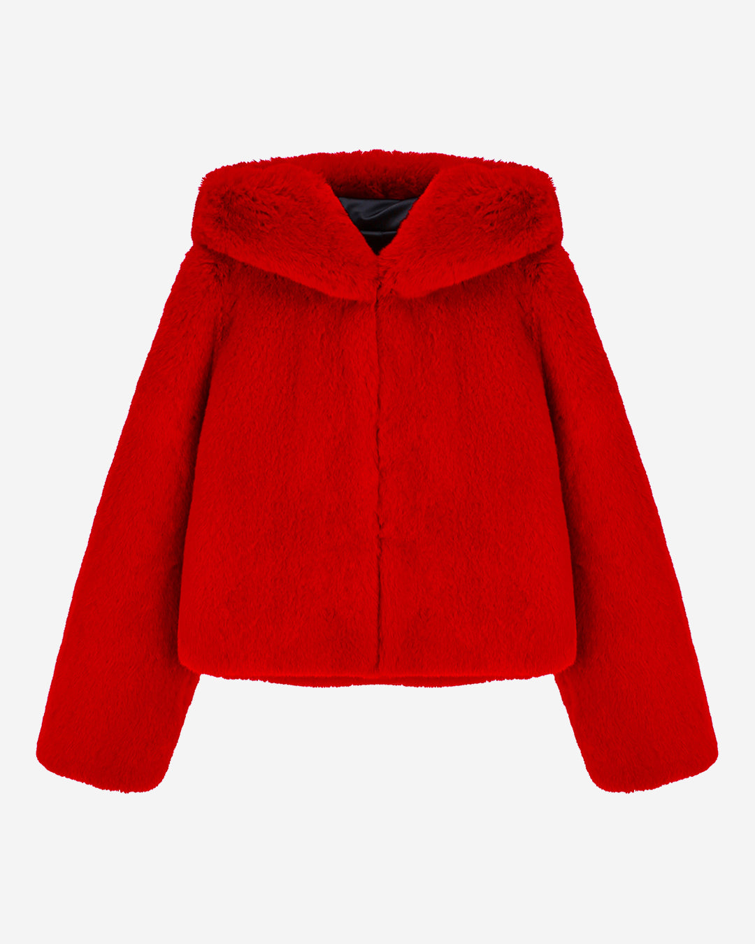 [SIGNATURE LINE] FAUX FUR BIEN HOODED SHORT JACKET