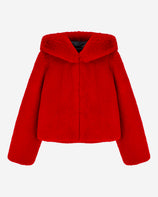 [SIGNATURE] WOMEN'S FAUX FUR BIEN HOODED SHORT JACKET