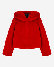 [SIGNATURE LINE] FAUX FUR BIEN HOODED SHORT JACKET