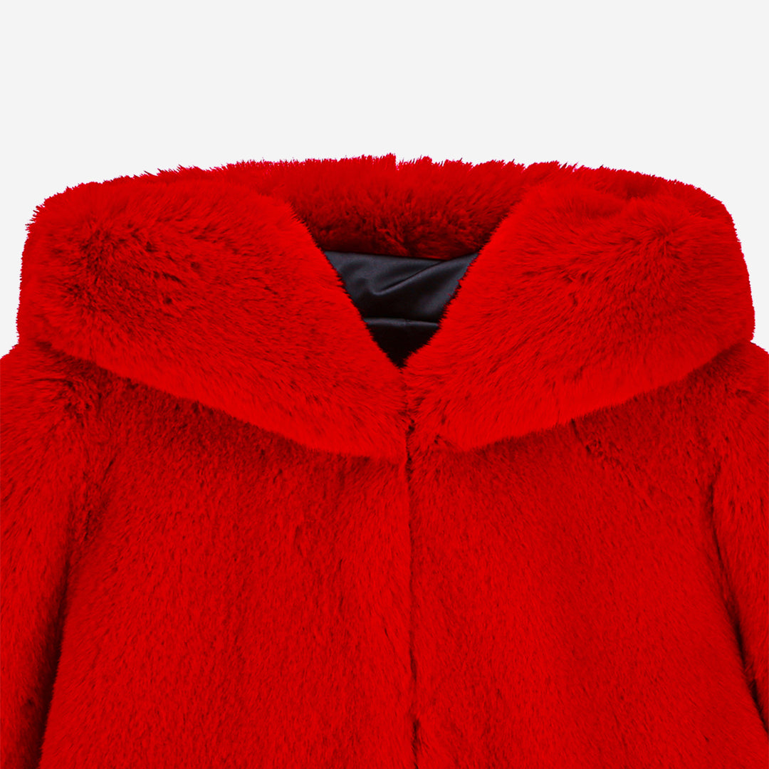 [SIGNATURE] WOMEN'S FAUX FUR BIEN HOODED SHORT JACKET