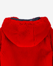 [SIGNATURE LINE] FAUX FUR BIEN HOODED SHORT JACKET