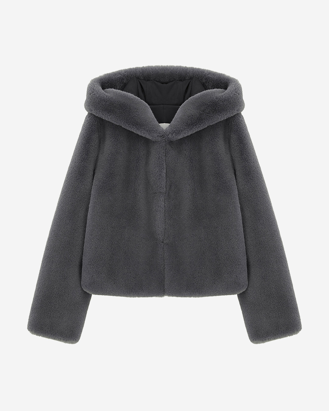 [SIGNATURE LINE] FAUX FUR BIEN HOODED SHORT JACKET