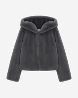 [SIGNATURE] WOMEN'S FAUX FUR BIEN HOODED SHORT JACKET