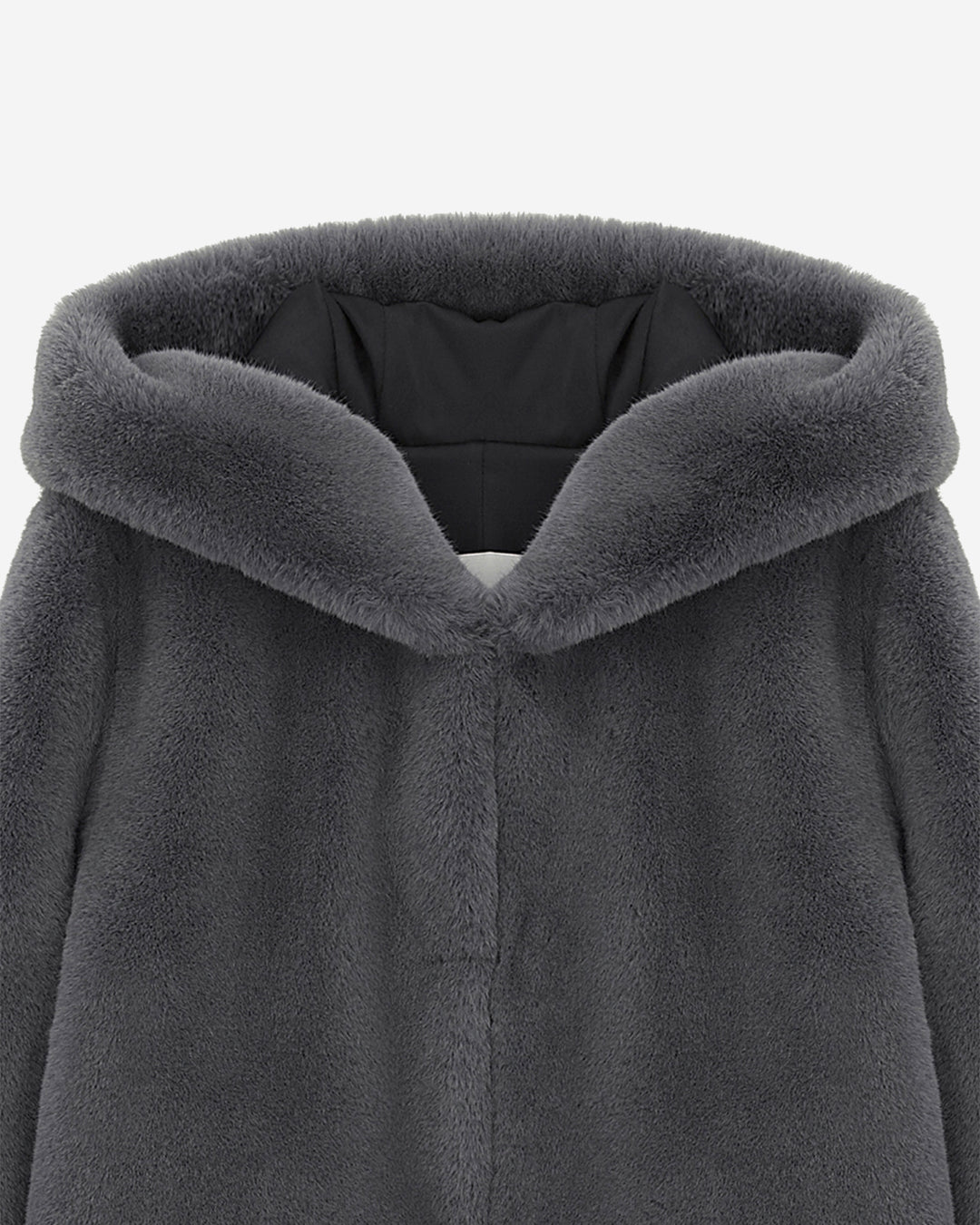 [SIGNATURE LINE] FAUX FUR BIEN HOODED SHORT JACKET
