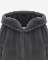 [SIGNATURE] WOMEN'S FAUX FUR BIEN HOODED SHORT JACKET