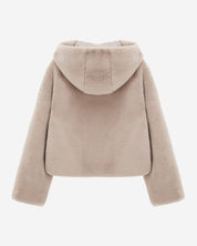 [SIGNATURE LINE] FAUX FUR BIEN HOODED SHORT JACKET