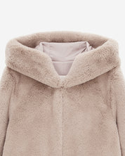 [SIGNATURE LINE] FAUX FUR BIEN HOODED SHORT JACKET