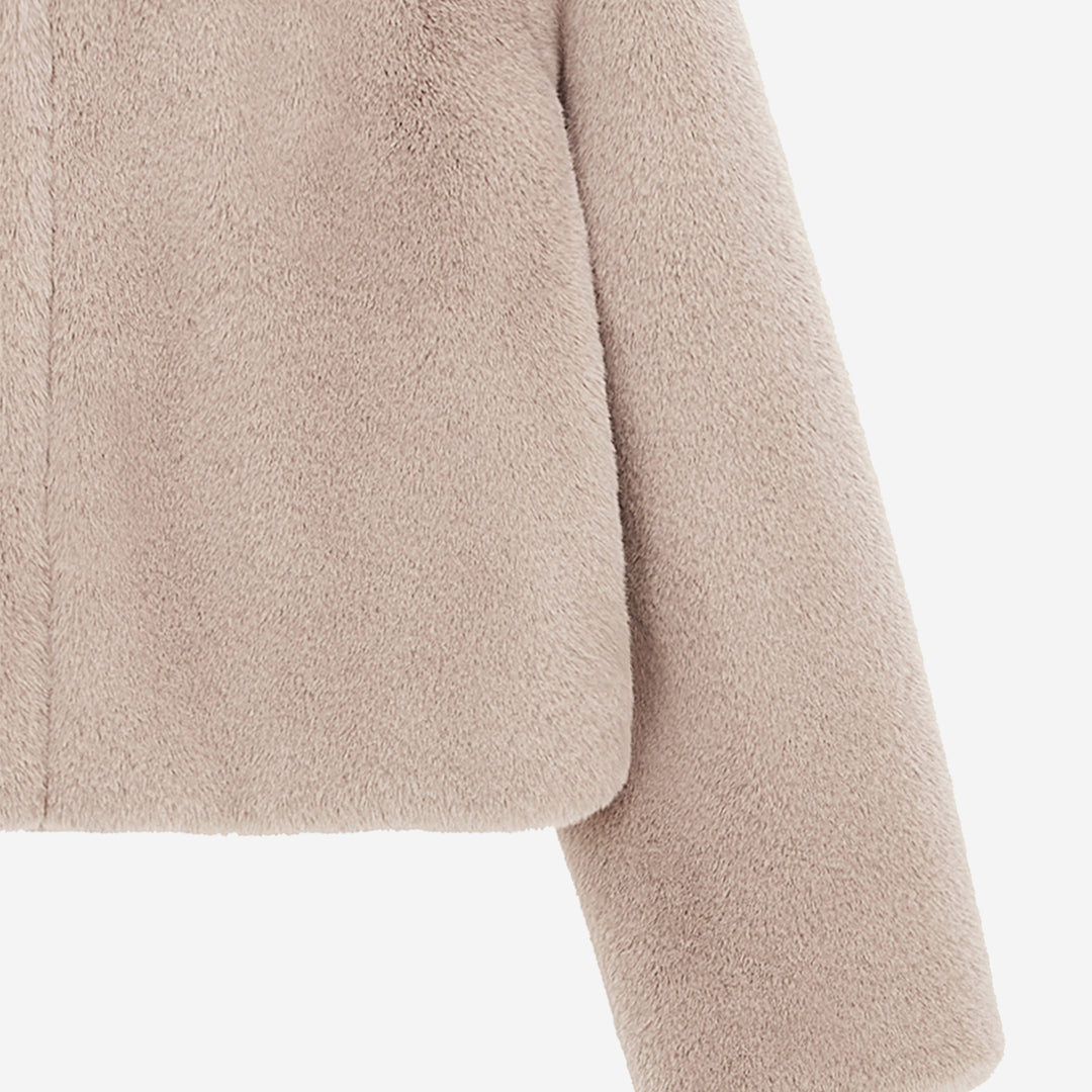 [SIGNATURE] WOMEN'S FAUX FUR BIEN HOODED SHORT JACKET