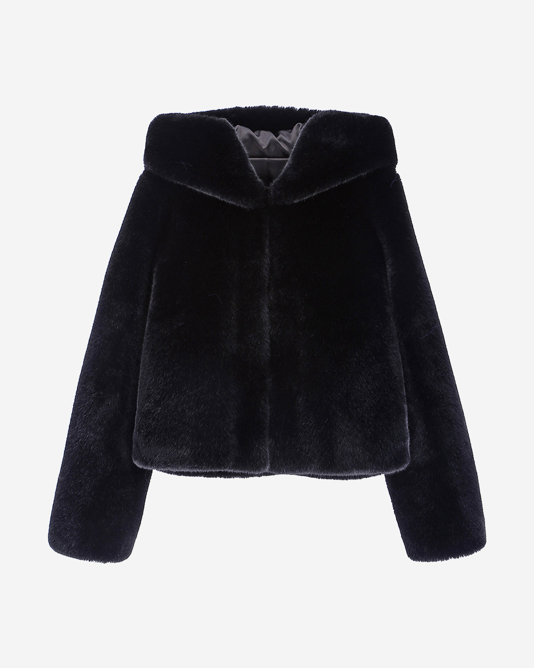 [SIGNATURE LINE] FAUX FUR BIEN HOODED SHORT JACKET