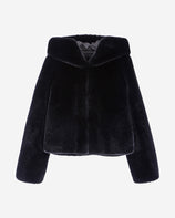 [SIGNATURE] WOMEN'S FAUX FUR BIEN HOODED SHORT JACKET