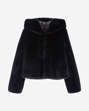 [SIGNATURE LINE] FAUX FUR BIEN HOODED SHORT JACKET