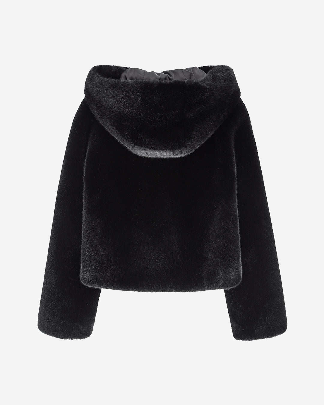 [SIGNATURE LINE] FAUX FUR BIEN HOODED SHORT JACKET