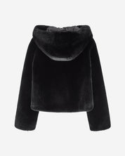 [SIGNATURE LINE] FAUX FUR BIEN HOODED SHORT JACKET