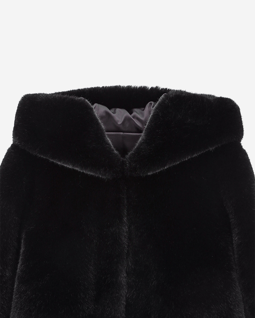 [SIGNATURE LINE] FAUX FUR BIEN HOODED SHORT JACKET