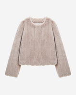 [SIGNATURE] WOMEN'S FAUX FUR JUE GROOVED SHORT JACKET