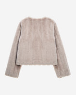 [SIGNATURE] WOMEN'S FAUX FUR JUE GROOVED SHORT JACKET