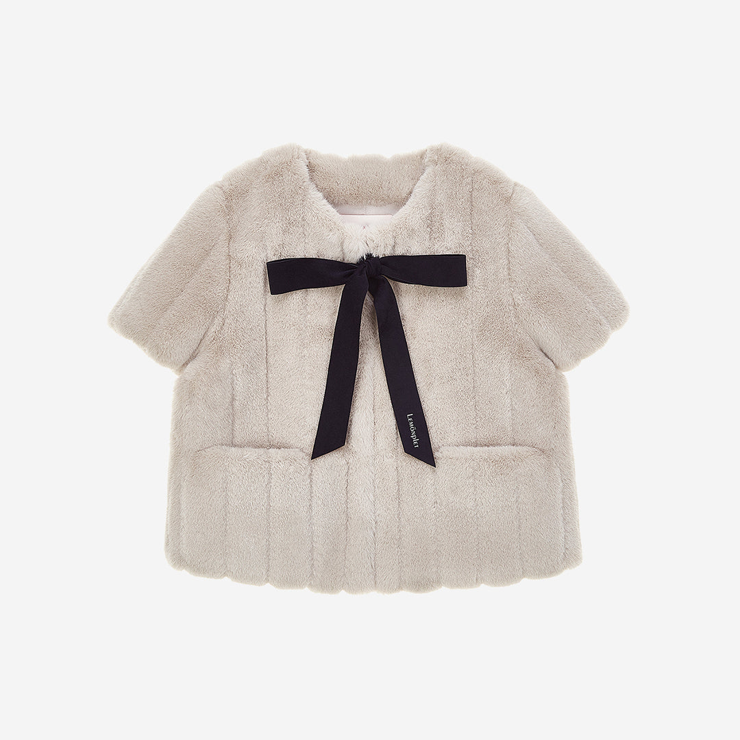 [PRIVATE] WOMEN'S FAUX FUR POMME HALF SLEEVE JACKET
