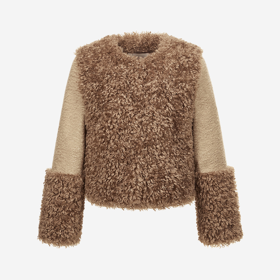 WOMEN'S FAUX FUR FURRY SHORT JACKET