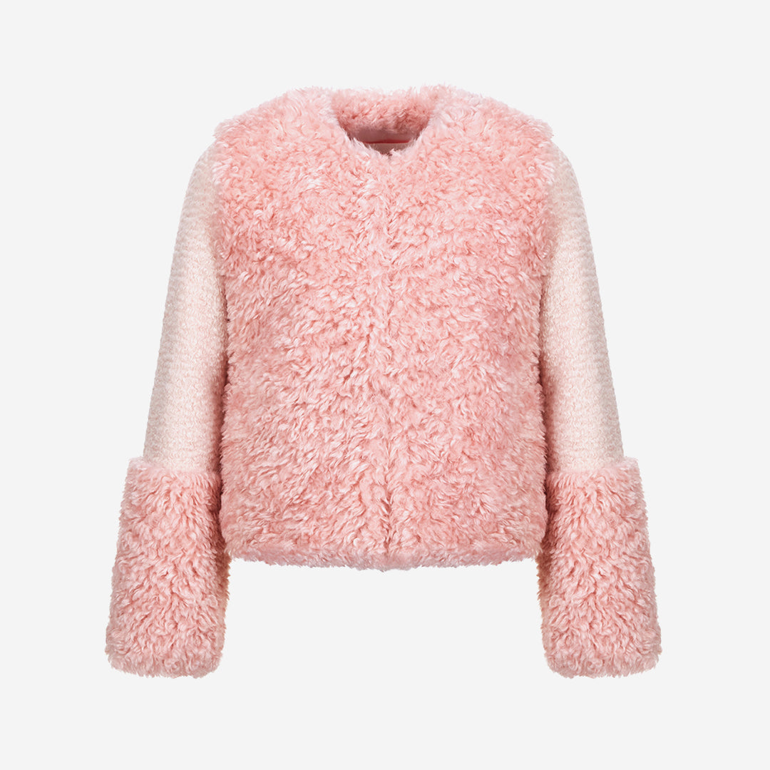 WOMEN'S FAUX FUR FURRY SHORT JACKET
