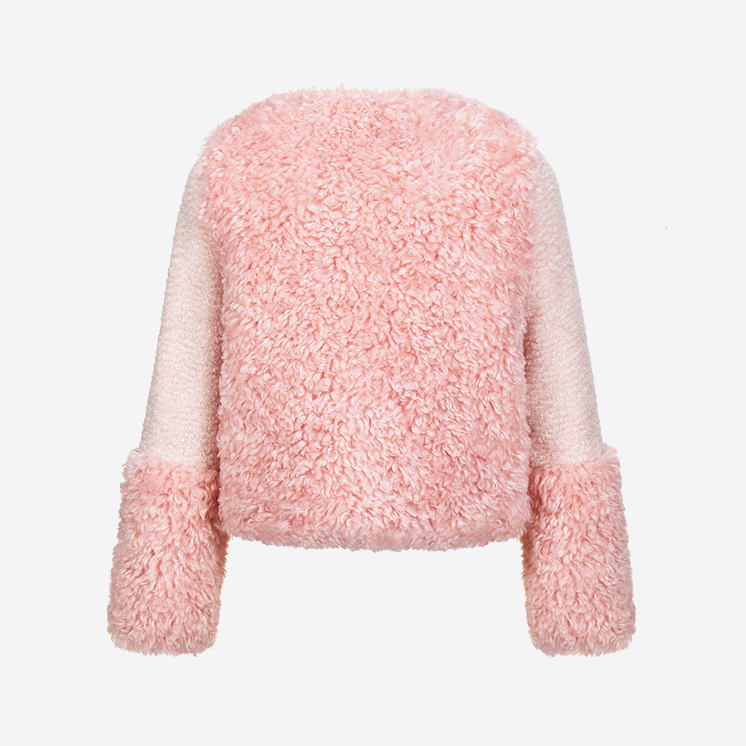 WOMEN'S FAUX FUR FURRY SHORT JACKET