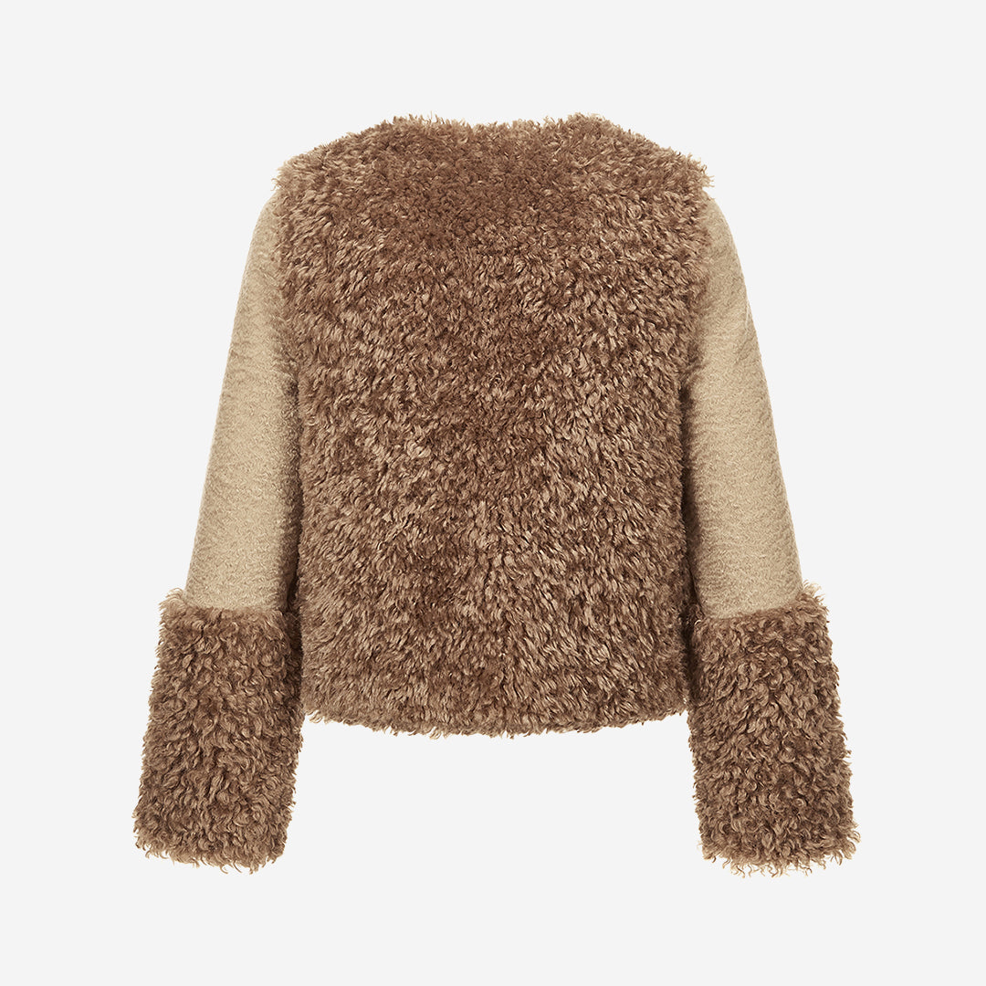 WOMEN'S FAUX FUR FURRY SHORT JACKET