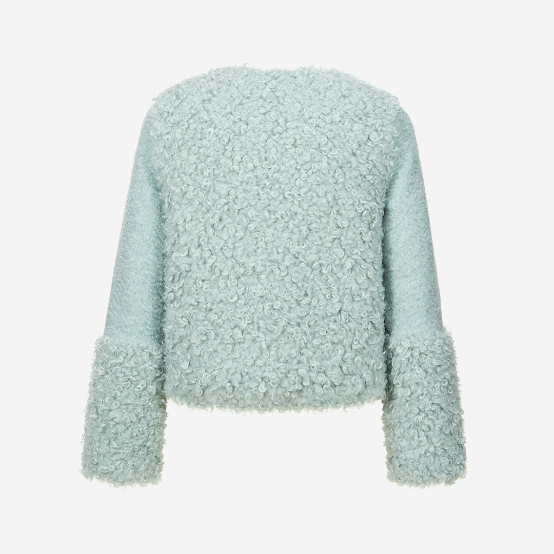 WOMEN'S FAUX FUR FURRY SHORT JACKET