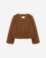 WOMEN'S FAUX FUR HORA ROUND NECK SHORT JACKET