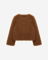 WOMEN'S FAUX FUR HORA ROUND NECK SHORT JACKET