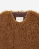 WOMEN'S FAUX FUR HORA ROUND NECK SHORT JACKET